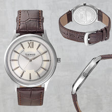 Load image into Gallery viewer, Teakwood leather Silver Men Analog Watch