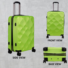 Load image into Gallery viewer, Unisex Green Textured Hard-Sided Medium Trolley Suitcase