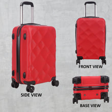 Load image into Gallery viewer, Unisex Red Textured Hard-Sided small Trolley Suitcase