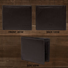 Load image into Gallery viewer, Teakwood Unisex Genuine Leather Brown Bi Fold RFID Solid Wallet
