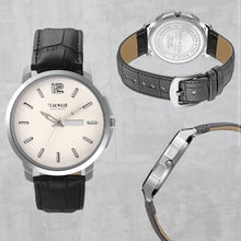 Load image into Gallery viewer, Teakwood leather Silver Men Analog Watch
