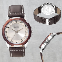 Load image into Gallery viewer, Teakwood leather Silver Men Analog Watch