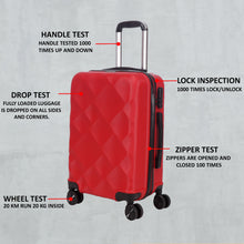 Load image into Gallery viewer, Unisex Red Textured Hard-Sided small Trolley Suitcase