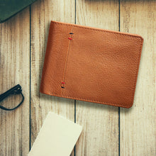 Load image into Gallery viewer, Teakwood Genuine Leathers Men Tan Solid Leather Two Fold Wallet