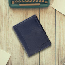 Load image into Gallery viewer, Teakwood Men Genuine Leather Bi Fold Wallet (Blue)