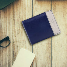 Load image into Gallery viewer, Teakwood Men Genuine Leather Bi Fold Wallet (Blue)