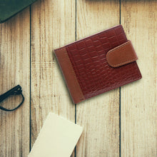 Load image into Gallery viewer, Teakwood Unisex Genuine Leather Tan Bi Fold RFID Solid Wallet