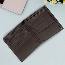 Load image into Gallery viewer, Teakwood Unisex Genuine Leather Brown Bi Fold RFID Solid Wallet