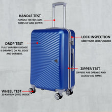 Load image into Gallery viewer, Teakwood Leathers Unisex Blue Textured Hard-Sided Cabin Trolley Suitcase