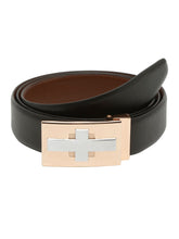 Load image into Gallery viewer, Men Black Textured Leather Belt