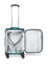 Load image into Gallery viewer, Unisex Teal Solid Soft-sided Cabin Trolley Suitcase (Small)