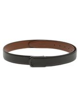 Load image into Gallery viewer, Men Black Textured Leather Belt