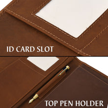 Load image into Gallery viewer, Unisex Brown Solid Genuine Leather Portfolio / File Folder
