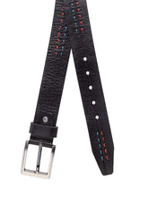 Load image into Gallery viewer, Teakwood Men Genuine Leather Black Solid Casual Belt
