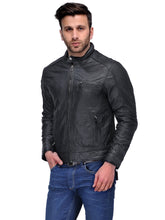 Load image into Gallery viewer, Teakwood Black Mens Genuine Leather Jacket
