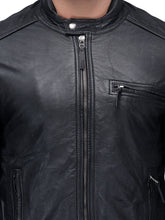 Load image into Gallery viewer, Teakwood Black Mens Genuine Leather Jacket
