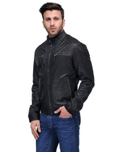 Load image into Gallery viewer, Teakwood Genuine Leather Black Jacket for Mens
