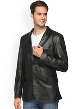 Load image into Gallery viewer, Teakwood Men's Black Leather Black Jackets
