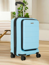 Load image into Gallery viewer, Teakwood Smart Cabin Trolley Suitcase with Front Laptop Compartment, TSA Lock, 360° Silent Dual Spinner Wheels, Scratch-Resistant &amp; Water-Resistant Hard Shell Luggage for Business &amp; Leisure Travel
