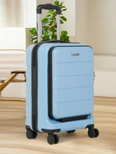 Load image into Gallery viewer, Teakwood Smart Cabin Trolley Suitcase with Front Laptop Compartment, TSA Lock, 360° Silent Dual Spinner Wheels, Scratch-Resistant &amp; Water-Resistant Hard Shell Luggage for Business &amp; Leisure Travel
