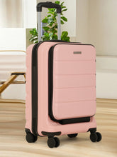 Load image into Gallery viewer, Teakwood Smart Cabin Trolley Suitcase with Front Laptop Compartment, TSA Lock, 360° Silent Dual Spinner Wheels, Scratch-Resistant &amp; Water-Resistant Hard Shell Luggage for Business &amp; Leisure Travel
