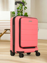 Load image into Gallery viewer, Teakwood Smart Cabin Trolley Suitcase with Front Laptop Compartment, TSA Lock, 360° Silent Dual Spinner Wheels, Scratch-Resistant &amp; Water-Resistant Hard Shell Luggage for Business &amp; Leisure Travel
