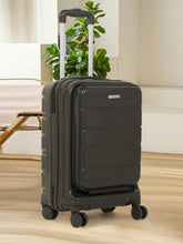 Load image into Gallery viewer, Teakwood Smart Cabin Trolley Suitcase with Front Laptop Compartment, TSA Lock, 360° Silent Dual Spinner Wheels, Scratch-Resistant &amp; Water-Resistant Hard Shell Luggage for Business &amp; Leisure Travel
