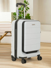 Load image into Gallery viewer, Teakwood Smart Cabin Trolley Suitcase with Front Laptop Compartment, TSA Lock, 360° Silent Dual Spinner Wheels, Scratch-Resistant &amp; Water-Resistant Hard Shell Luggage for Business &amp; Leisure Travel
