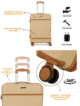 Load image into Gallery viewer, Teakwood Large Hard Shell Travel Trolley Luggage with 360° Dual Spinner Wheels, Unbreakable Scratch-Resistant Body, Side Combination Lock, Heavy-Duty Zippers, Mesh Organizer &amp; Elastic Cross Straps
