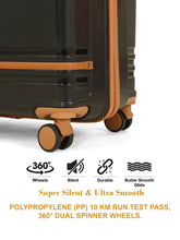 Load image into Gallery viewer, Teakwood Large Hard Shell Travel Trolley Luggage with 360° Dual Spinner Wheels, Unbreakable Scratch-Resistant Body, Side Combination Lock, Heavy-Duty Zippers, Mesh Organizer &amp; Elastic Cross Straps
