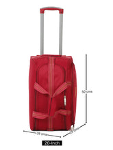 Load image into Gallery viewer, Maroon Printed Small Duffel Trolley Bag
