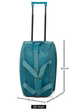 Load image into Gallery viewer, Teal Printed Small Duffel Trolley Bag

