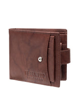 Load image into Gallery viewer, Teakwood Men Genuine Leather Antique Brown Bi Fold Clip Wallet
