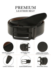 Load image into Gallery viewer, Teakwood Men's Premium Genuine Leather 2-in-1 Reversible Belt | Black &amp; Brown Natural Grain Leather Finish /Matte black  Classic Angular Pin Buckle | Adjustable 35 mm Dress Belt for Formal, Casual, Office &amp; Business Wear
