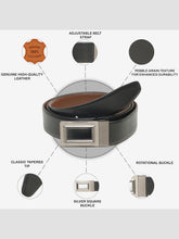 Load image into Gallery viewer, Men Black &amp; Brown Solid Reversible Leather Belt
