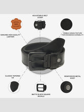 Load image into Gallery viewer, Men’s Genuine Leather Belt, Pebble Grain Texture, Pin Buckle, Rugged Casual Wear
