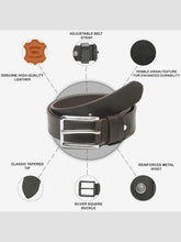 Load image into Gallery viewer, Men’s Genuine Leather Belt, Pebble Grain Texture, Pin Buckle, Rugged Casual Wear, Black
