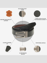 Load image into Gallery viewer, Men Black &amp; Brown Solid Reversible Leather Belt
