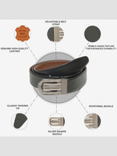 Load image into Gallery viewer, Men Black &amp; Brown Solid Reversible Leather Belt
