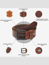Load image into Gallery viewer, Men’s Genuine Leather Belt, Pebble Grain Texture, Pin Buckle, Rugged Casual Wear
