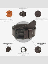 Load image into Gallery viewer, Men’s Genuine Leather Belt, Pebble Grain Texture, Pin Buckle, Rugged Casual Wear
