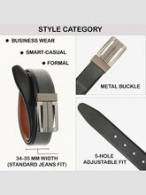 Load image into Gallery viewer, Men Black &amp; Brown Solid Reversible Leather Belt
