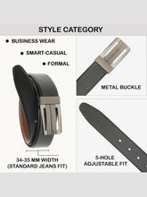 Load image into Gallery viewer, Men Black &amp; Brown Solid Reversible Leather Belt
