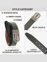 Load image into Gallery viewer, Men Black &amp; Brown Solid Reversible Leather Belt
