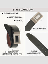 Load image into Gallery viewer, Men Black &amp; Brown Solid Reversible Leather Belt

