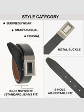 Load image into Gallery viewer, Men Black &amp; Brown Solid Reversible Leather Belt
