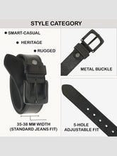 Load image into Gallery viewer, Men’s Genuine Leather Belt, Pebble Grain Texture, Pin Buckle, Rugged Casual Wear
