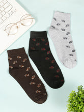 Load image into Gallery viewer, Teakwood Leathers Men's  Pack Of 3 Cotton Above Ankle Length Socks
