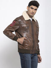 Load image into Gallery viewer, Teakwood Leathers Brown Genuine Leather Jacket
