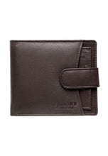 Load image into Gallery viewer, Teakwood Men Genuine Leather Chocolate Brown Bi Fold Clip Wallet
